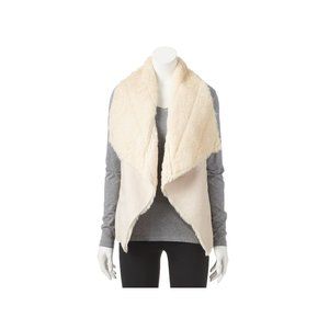 WD.NY Faux Fur Drape-Front Vest